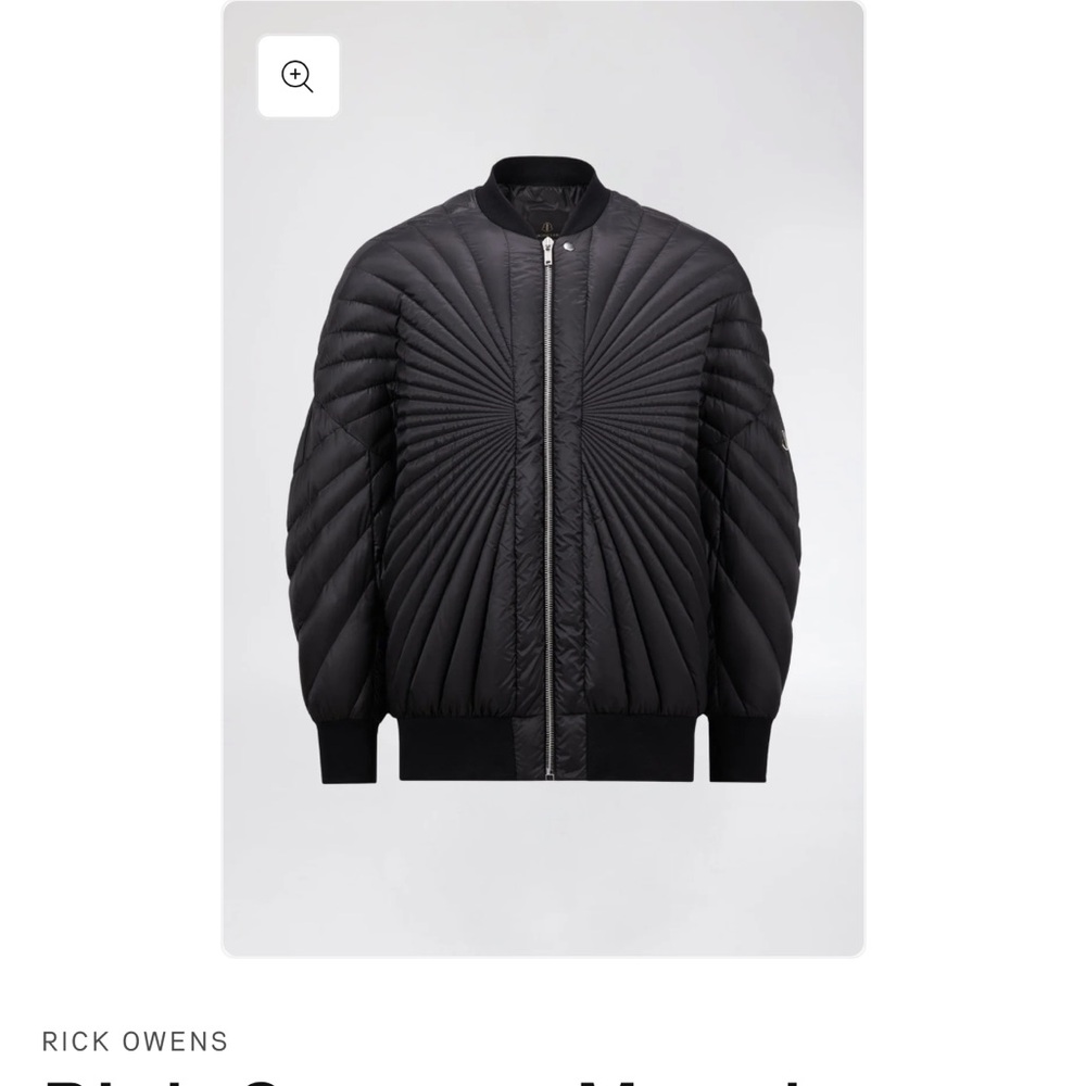 Moncler x Rick Owens Radian Puffer Bomber Jacket Black size 0 - Picture 6 of 6